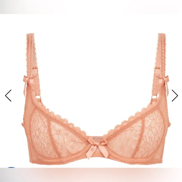 Agent Provocateur Aliza Demi Cup Plunge Underwired Bra 34A and Thong Set AP2